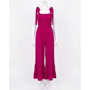 NEW WHITE BIRCH almost available flared jumpsuit in magenta